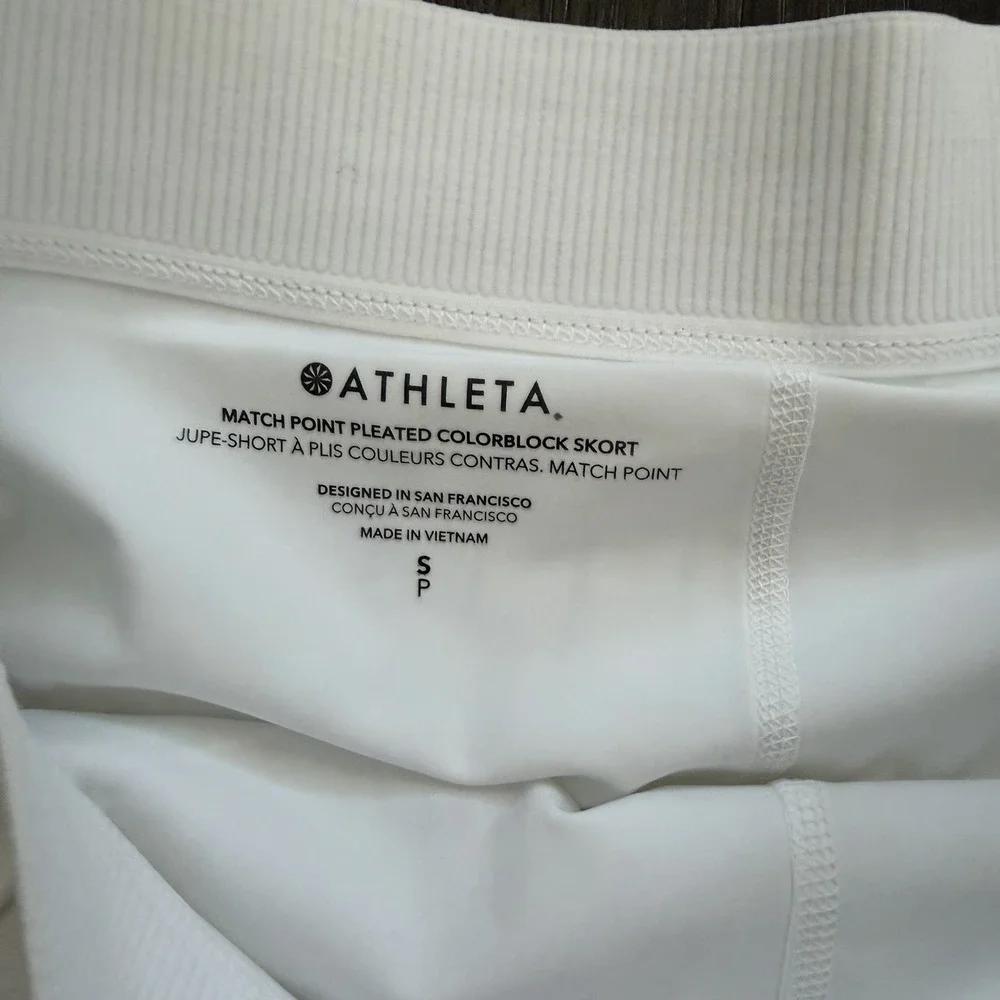 NWT‎ Athleta Women Skort Match Point Pleated Color Block Small Blokecore tennis